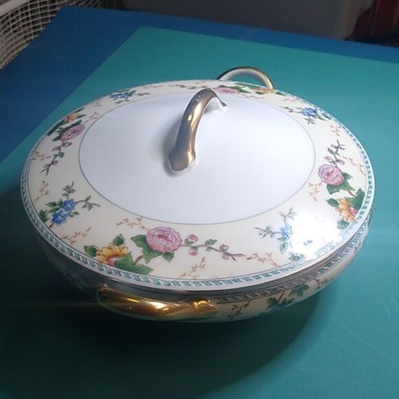 Noritake Amerita Hand Painted Covered Serving Dish Handles  porcelain - Picture 3 of 8